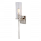 JVI Designs Kent Polished Nickel 1-Light Wall Sconce With Cylindrical Clear Glass Shade
