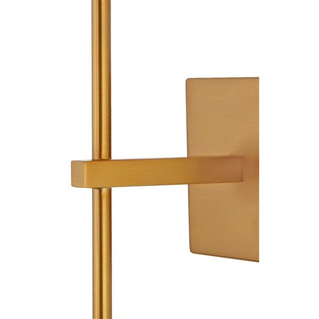 JVI Designs Kent Satin Brass 1-Light Wall Sconce With Cone-Shaped Fabric Shade