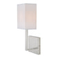 JVI Designs Lisbon Polished Nickel 1-Light Wall Sconce With Rectangular Fabric Shade