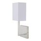JVI Designs Lisbon Polished Nickel 1-Light Wall Sconce With Rectangular Fabric Shade