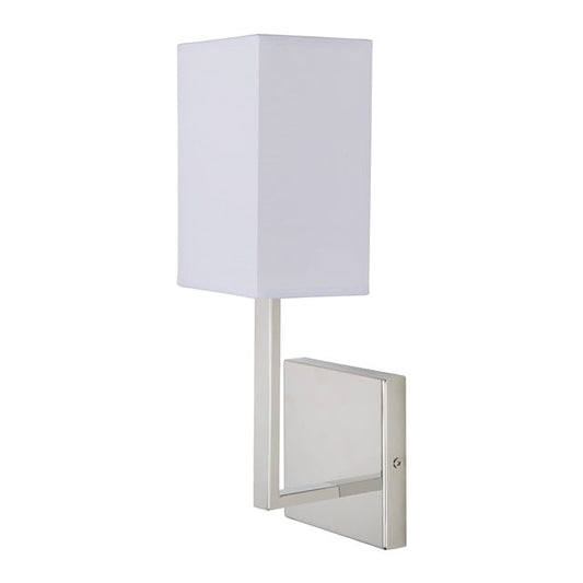 JVI Designs Lisbon Polished Nickel 1-Light Wall Sconce With Rectangular Fabric Shade