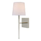 JVI Designs Marcus Polished Nickel 1-Light Wall Sconce With Cone-Shaped Fabric Shade