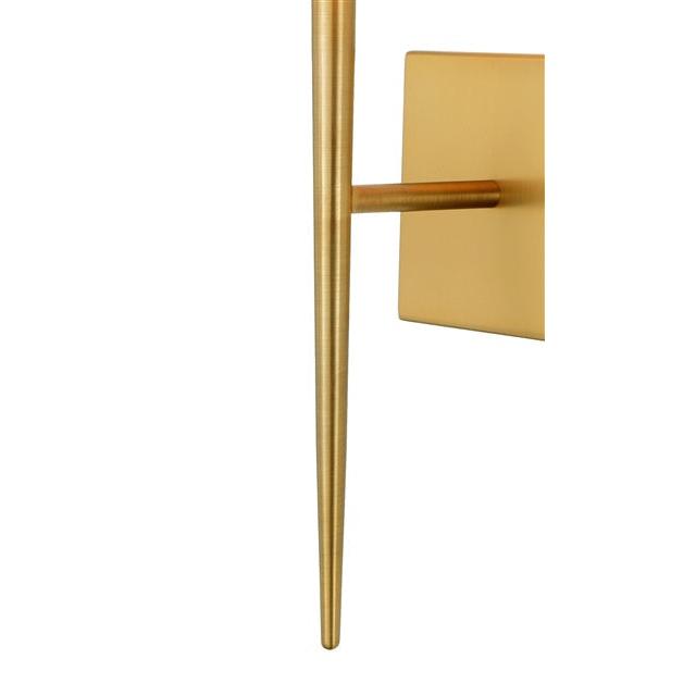 JVI Designs Marcus Satin Brass 1-Light Wall Sconce With Cone-Shaped Fabric Shade