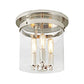 JVI Designs Roxbury Polished Nickel 3-Light Flush Ceiling Mount With Cylinder Glass Shade