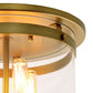 JVI Designs Roxbury Satin Brass 3-Light Flush Ceiling Mount With Cylinder Glass Shade