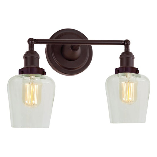 JVI Designs Soho Liberty Oil Rubbed Bronze 1-Light Wall Sconce With Bell-Shaped Clear Glass Shade