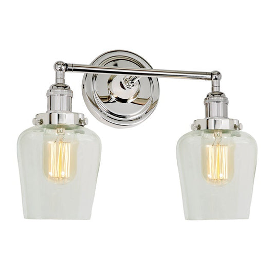JVI Designs Soho Liberty Polished Nickel 1-Light Wall Sconce With Bell-Shaped Clear Glass Shade
