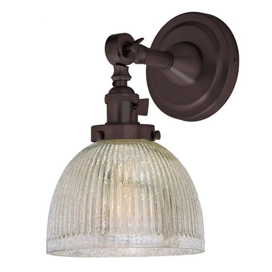 JVI Designs Soho Madison Oil Rubbed Bronze 1-Light Swivel Wall Sconce With Bell-Shaped Mercury Glass Shade