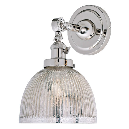JVI Designs Soho Madison Polished Nickel 1-Light Swivel Wall Sconce With Bell-Shaped Mercury Glass Shade