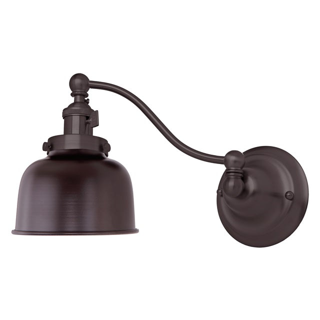 JVI Designs Soho Oil Rubbed Bronze 1-Light Half Swivel Wall Sconce With Bell-Shaped Metal Shade