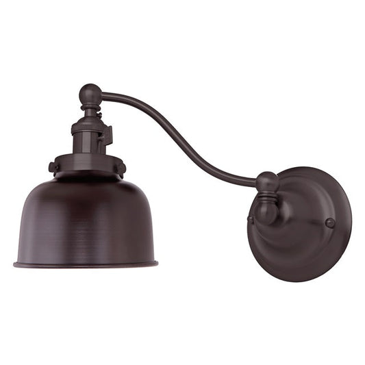 JVI Designs Soho Oil Rubbed Bronze 1-Light Half Swivel Wall Sconce With Bell-Shaped Metal Shade
