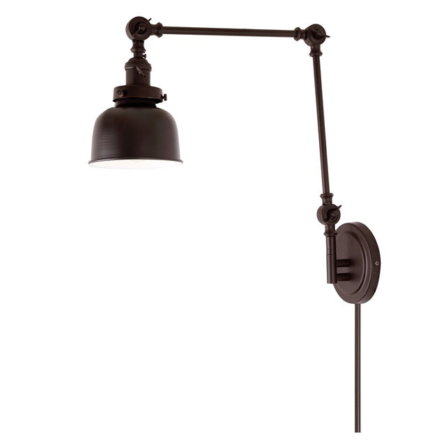 JVI Designs Soho Oil Rubbed Bronze 1-Light Triple Swivel Wall Sconce With Bell-Shaped Metal Shade