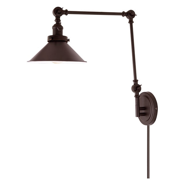 JVI Designs Soho Oil Rubbed Bronze 1-Light Triple Swivel Wall Sconce With Cone-Shaped Metal Shade