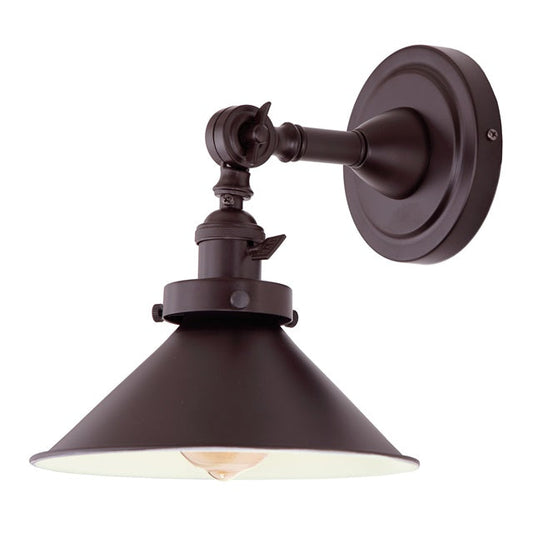 JVI Designs Soho Oil Rubbed Bronze 1-Light Wall Sconce With Cone-Shaped Metal Shade