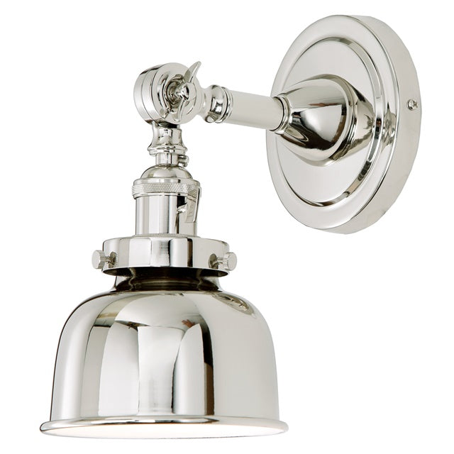 JVI Designs Soho Polished Nickel 1-Light Wall Sconce With Bell-Shaped Metal Shade