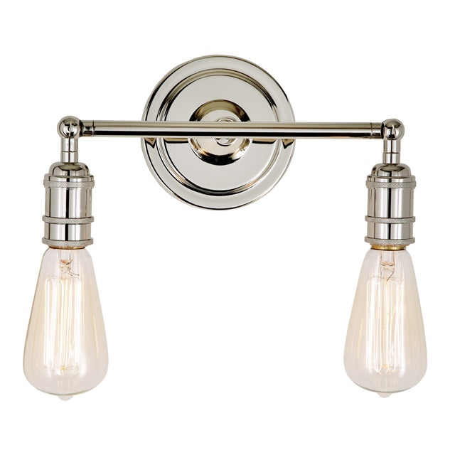 JVI Designs Soho Polished Nickel 2-Light Reversible Mounting Wall Sconce