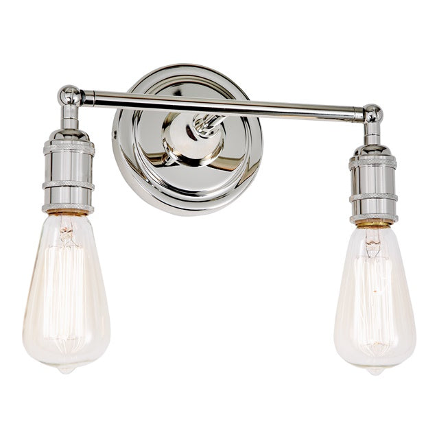 JVI Designs Soho Polished Nickel 2-Light Reversible Mounting Wall Sconce