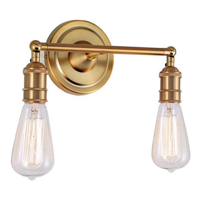 JVI Designs Soho Satin Brass 2-Light Reversible Mounting Wall Sconce