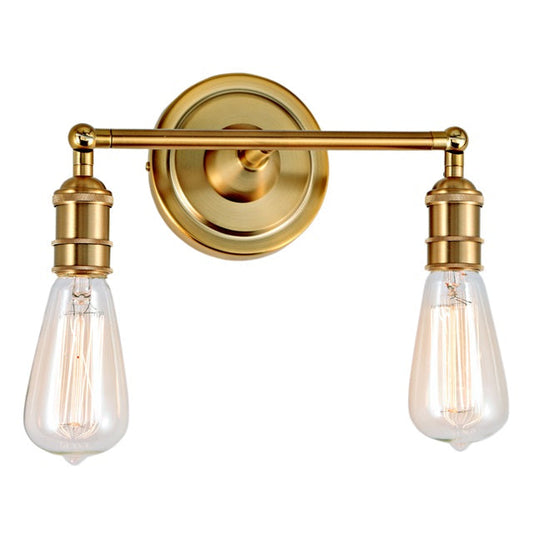 JVI Designs Soho Satin Brass 2-Light Reversible Mounting Wall Sconce