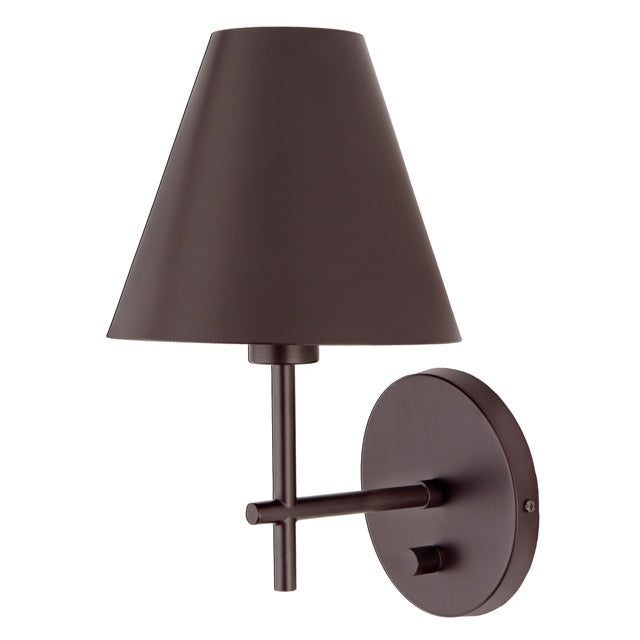 JVI Designs Somerset Oil Rubbed Bronze 1-Light Wall Sconce With Cone-Shaped Metal Shade