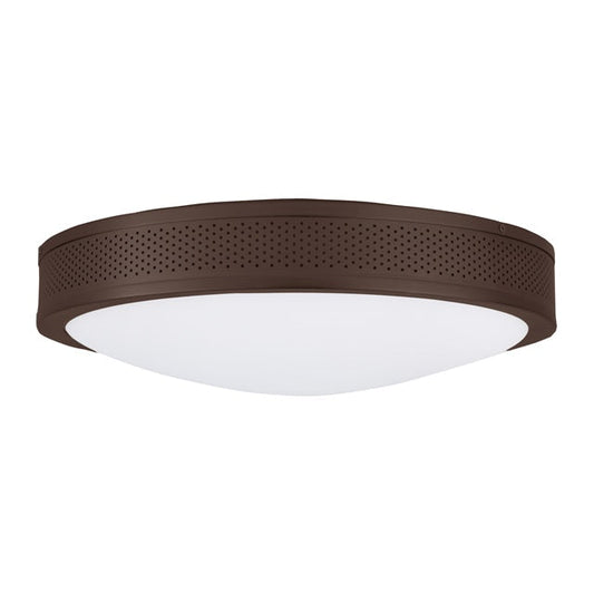 JVI Designs Surrey Oil Rubbed Bronze 2-Light Round Mesh Frame Flush Ceiling Mount With Frosted Glass Shade