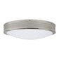 JVI Designs Surrey Polished Nickel 2-Light Round Mesh Frame Flush Ceiling Mount With Frosted Glass Shade