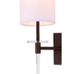 JVI Designs Sutton Oil Rubbed Bronze 2-Light Wall Sconce With Cylinder-Shaped White Fabric Shade