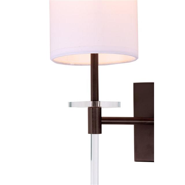 JVI Designs Sutton Oil Rubbed Bronze 2-Light Wall Sconce With Cylinder-Shaped White Fabric Shade