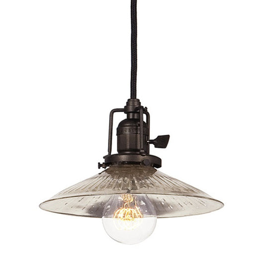 JVI Designs Union Square Ashbury Oil Rubbed Bronze 1-Light Hanging Pendant Lighting With Cone-Shaped Mercury Glass Shade