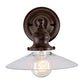 JVI Designs Union Square Ashbury Oil Rubbed Bronze 1-Light Wall Sconce With Cone-Shaped Clear Glass Shade