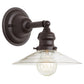 JVI Designs Union Square Ashbury Oil Rubbed Bronze 1-Light Wall Sconce With Cone-Shaped Clear Glass Shade