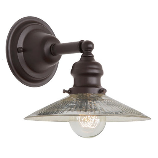 JVI Designs Union Square Ashbury Oil Rubbed Bronze 1-Light Wall Sconce With Cone-Shaped Mercury Glass Shade
