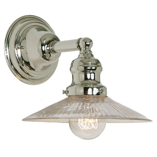 JVI Designs Union Square Ashbury Polished Nickel 1-Light Wall Sconce With Cone-Shaped Mercury Glass Shade