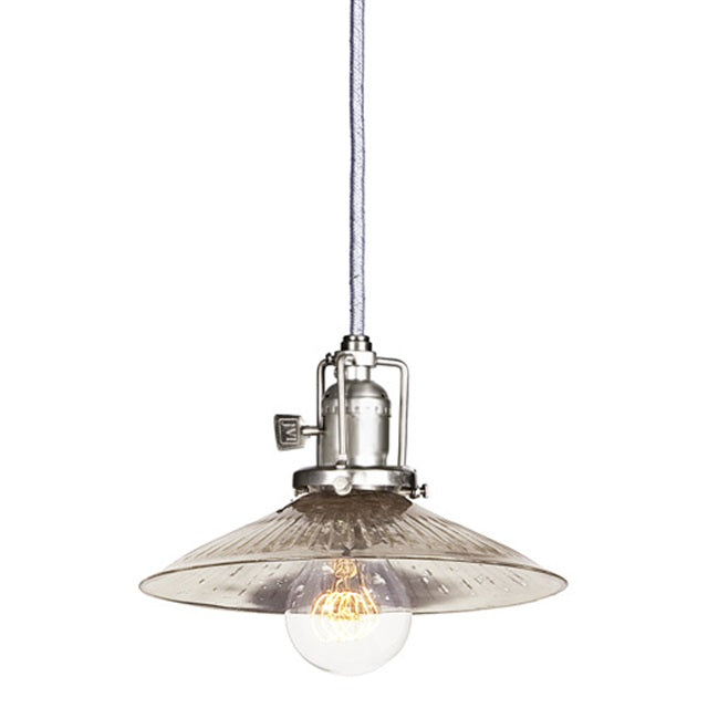 JVI Designs Union Square Ashbury Satin Nickel 1-Light Hanging Pendant Lighting With Cone-Shaped Mercury Glass Shade