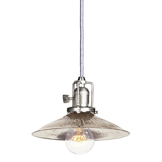 JVI Designs Union Square Ashbury Satin Nickel 1-Light Hanging Pendant Lighting With Cone-Shaped Mercury Glass Shade
