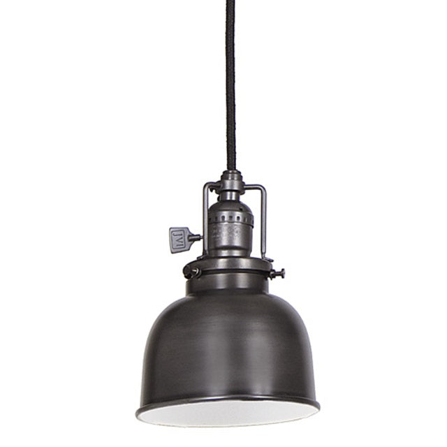 JVI Designs Union Square Gun Metal 1-Light Hanging Pendant Lighting With Bell-Shaped Metal Shade