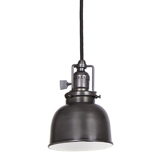 JVI Designs Union Square Gun Metal 1-Light Hanging Pendant Lighting With Bell-Shaped Metal Shade