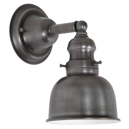 JVI Designs Union Square Gun Metal 1-Light Wall Sconce With Bell-Shaped Metal Shade