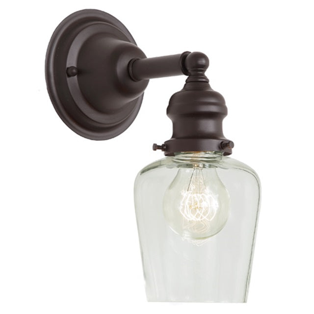 JVI Designs Union Square Liberty Oil Rubbed Bronze 1-Light Wall Sconce With Bell-Shaped Clear Glass Shade