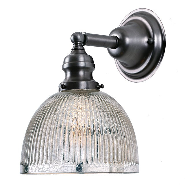 JVI Designs Union Square Madison Gun Metal 1-Light Wall Sconce With Bell-Shaped Mercury Glass Shade