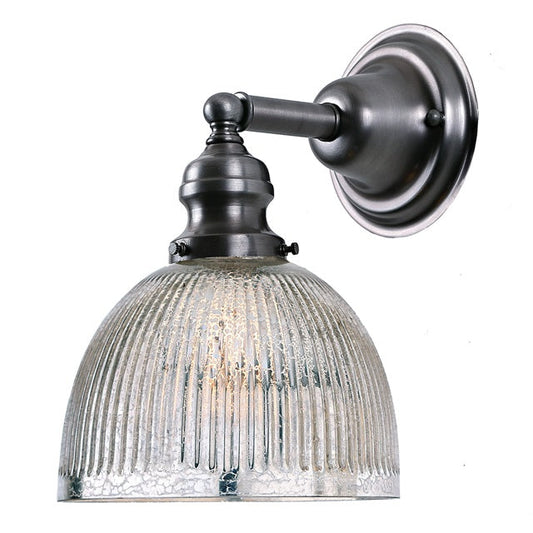 JVI Designs Union Square Madison Gun Metal 1-Light Wall Sconce With Bell-Shaped Mercury Glass Shade