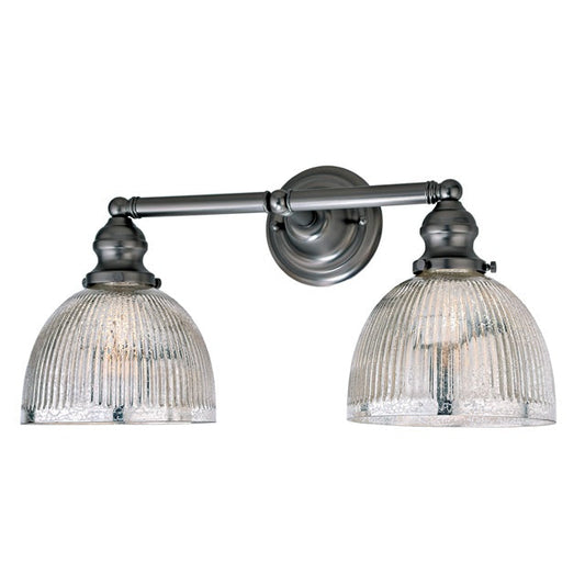 JVI Designs Union Square Madison Gun Metal 2-Light Industrial Wall Sconce With Bell-Shaped Mercury Glass Shade
