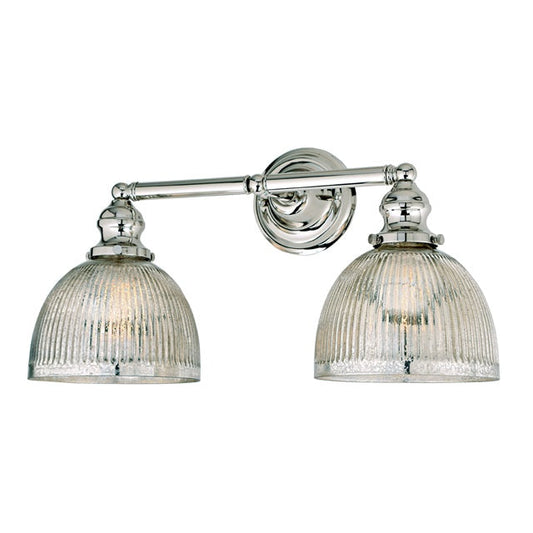 JVI Designs Union Square Madison Polished Nickel 2-Light Industrial Wall Sconce With Bell-Shaped Mercury Glass Shade