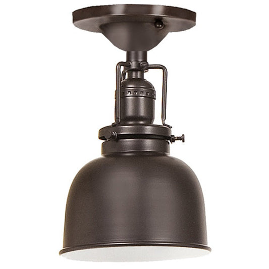 JVI Designs Union Square Oil Rubbed Bronze 1-Light Flush Ceiling Mount Lighting With Bell-Shaped Metal Shade