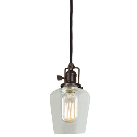 JVI Designs Union Square Oil Rubbed Bronze 1-Light Hanging Pendant Lighting With Bell-Shaped Clear Glass Shade