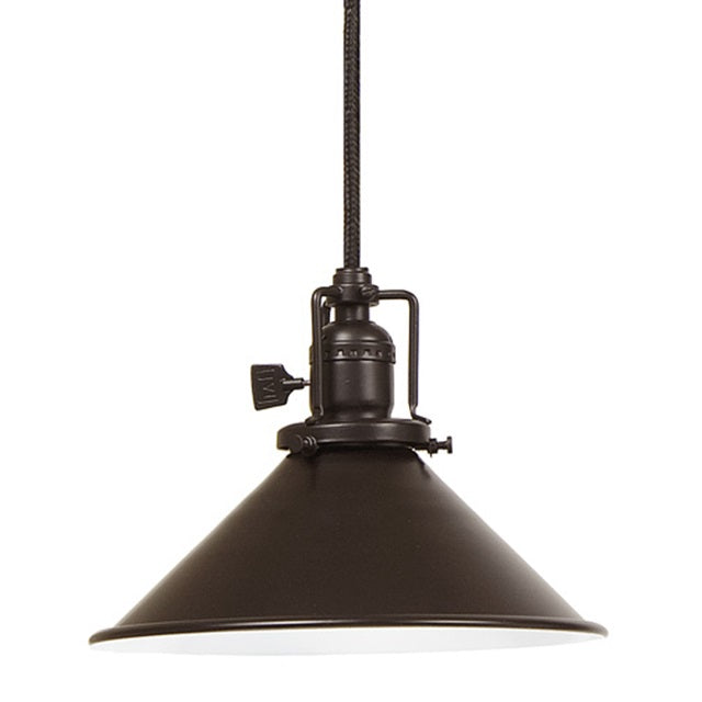 JVI Designs Union Square Oil Rubbed Bronze 1-Light Hanging Pendant Lighting With Cone-Shaped Metal Shade