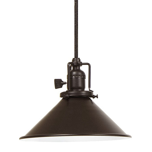JVI Designs Union Square Oil Rubbed Bronze 1-Light Hanging Pendant Lighting With Cone-Shaped Metal Shade