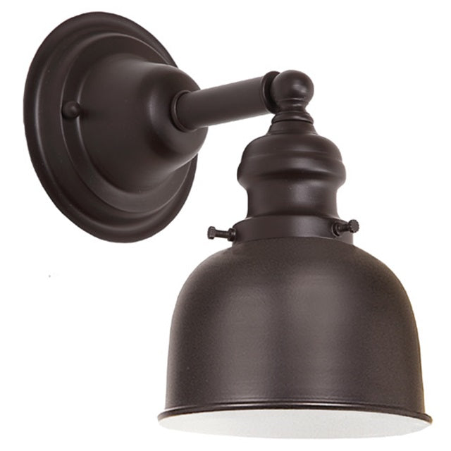 JVI Designs Union Square Oil Rubbed Bronze 1-Light Wall Sconce With Bell-Shaped Metal Shade