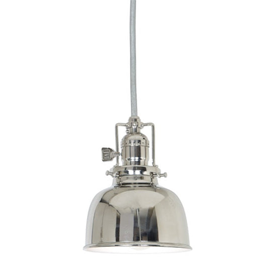JVI Designs Union Square Polished Nickel 1-Light Hanging Pendant Lighting With Bell-Shaped Metal Shade