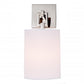 JVI Designs Warick Polished Nickel 1-Light Loop Wall Sconce With Cylindrical Fabric Shade